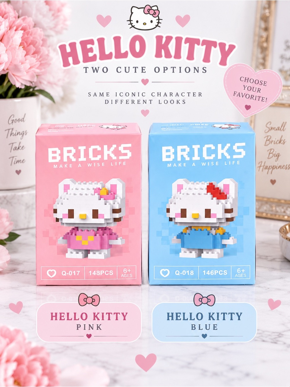 Sanrio Mini Bricks Collectible Character Building Set - Pink NIB - Picture 2 of 6